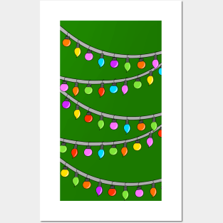 Colorful Rainbow Ornament String Lights Christmas Tree Design, made by EndlessEmporium Posters and Art